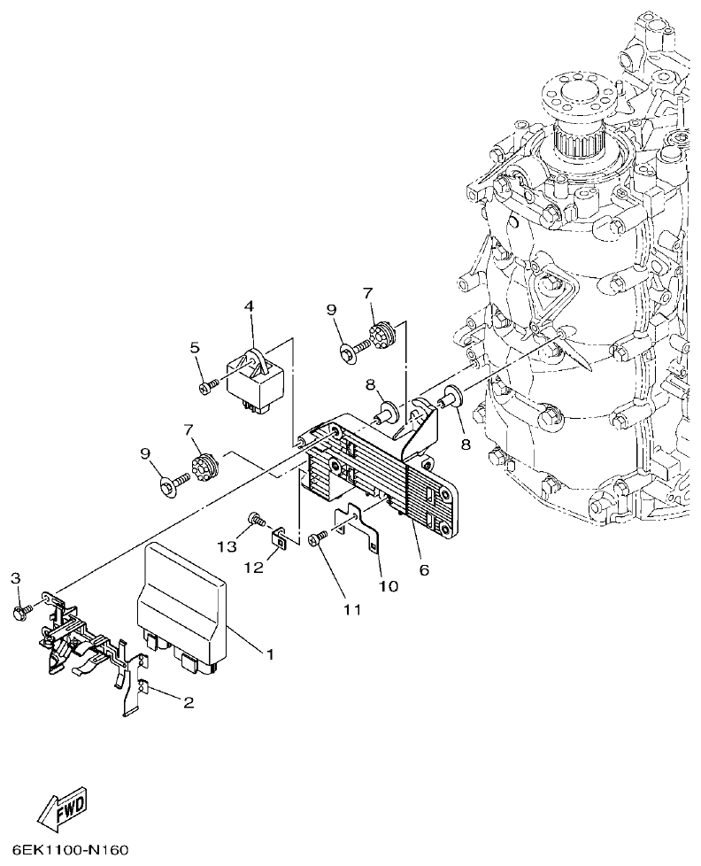 Yamaha F115B, FL115B, FL115BET ELECTRICAL 1 parts diagram